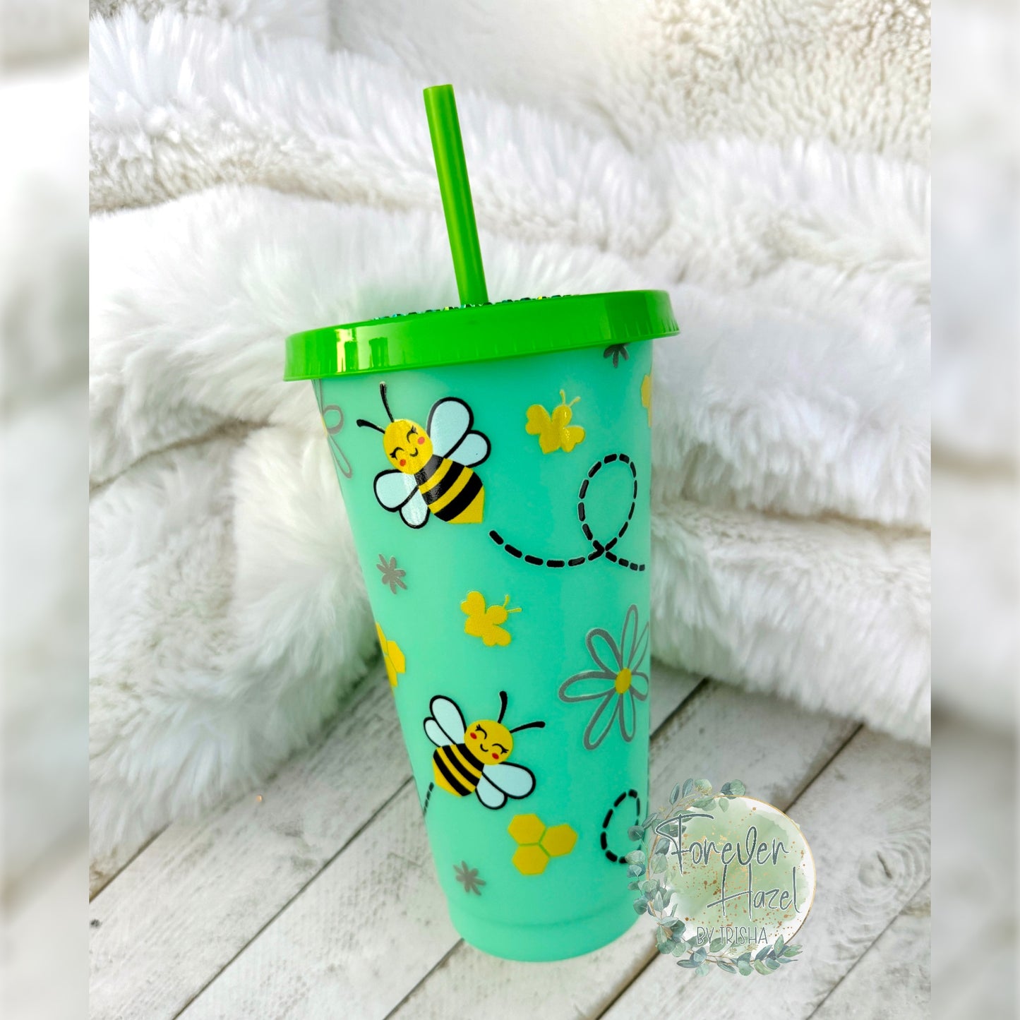 Bumble Bees Color Change Plastic Tumbler