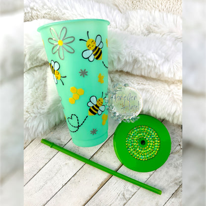 Bumble Bees Color Change Plastic Tumbler