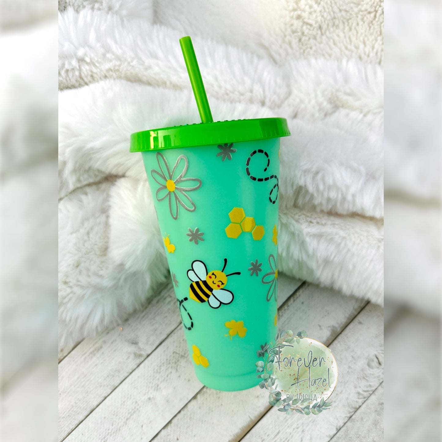 Bumble Bees Color Change Plastic Tumbler