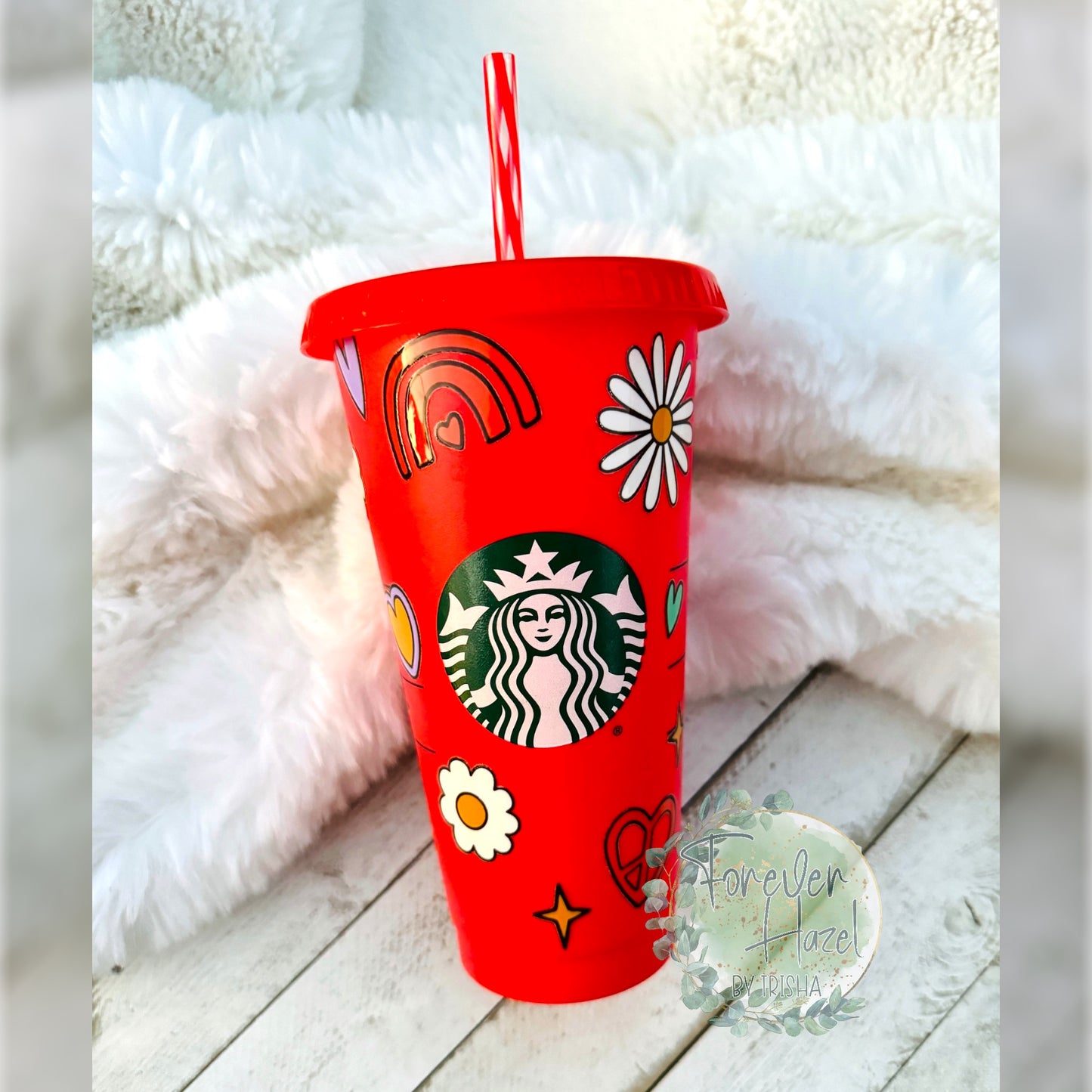 SB Hearts and Flowers Plastic Tumbler