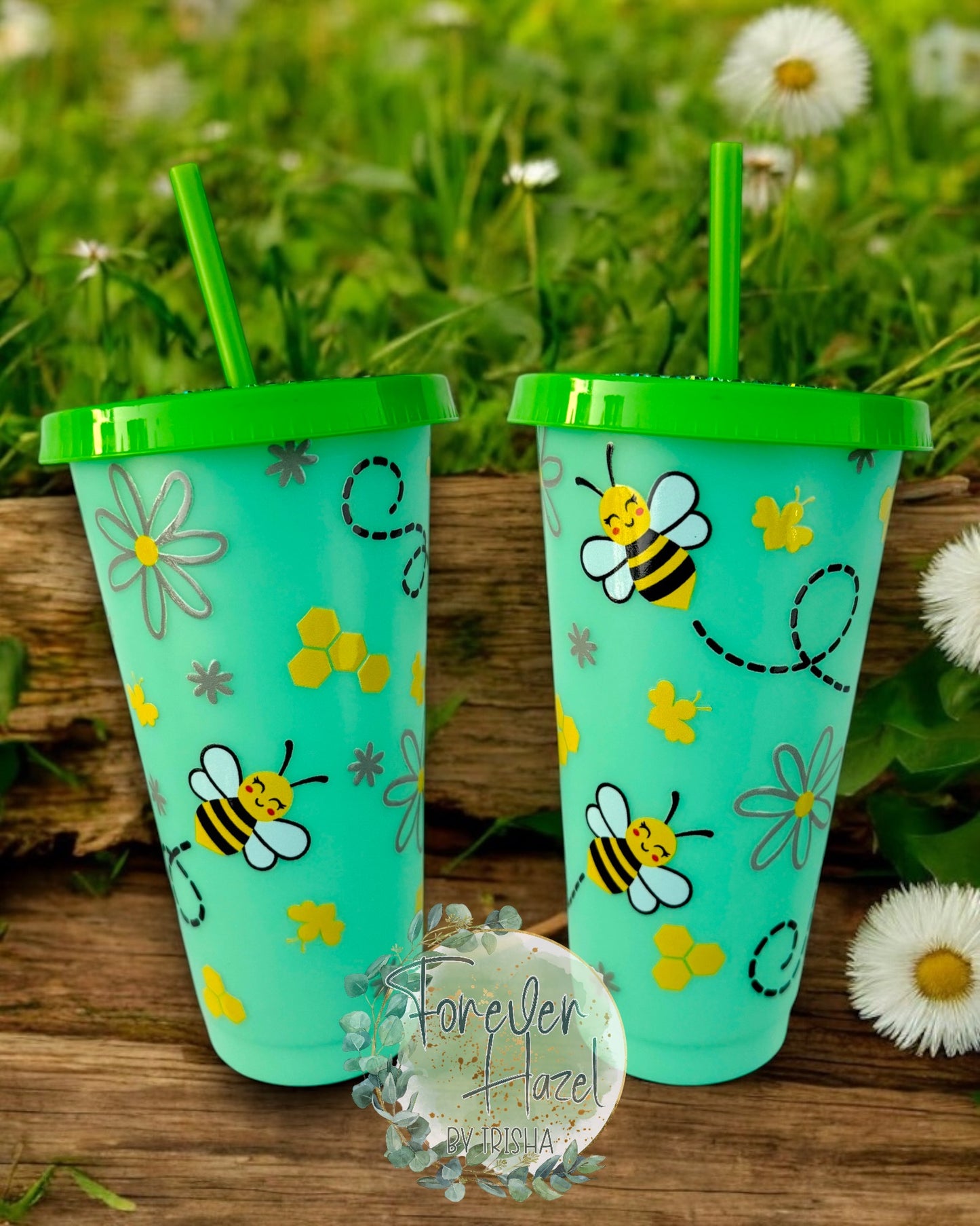 Bumble Bees Color Change Plastic Tumbler