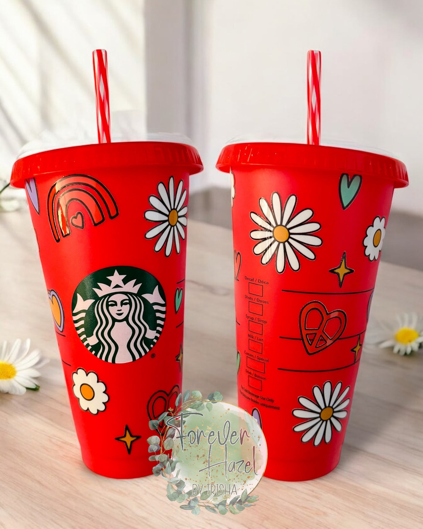 SB Hearts and Flowers Plastic Tumbler