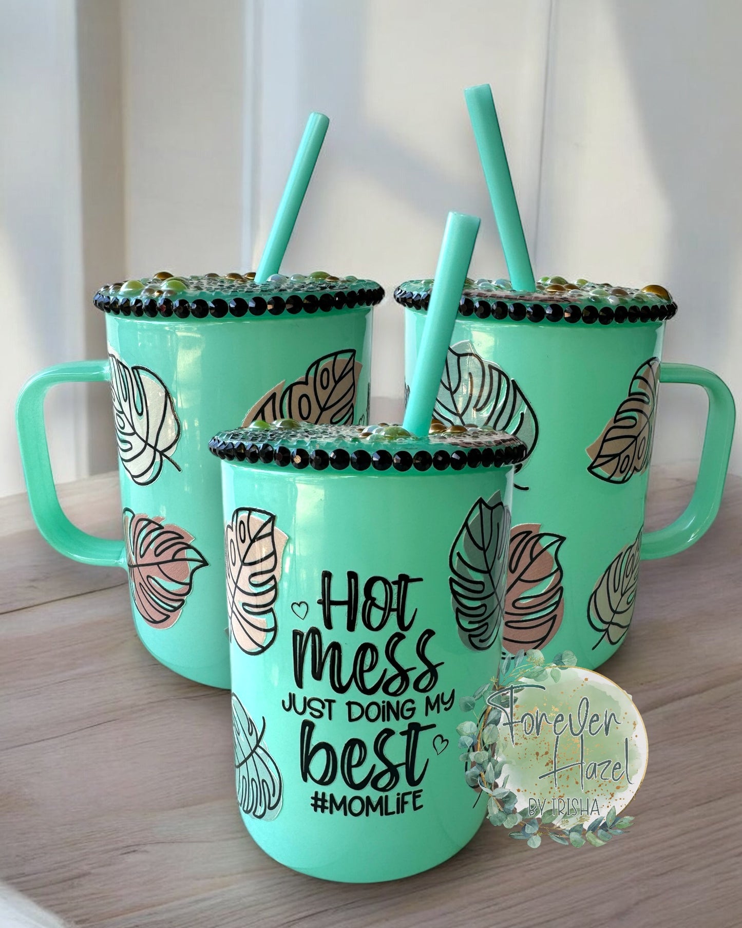 Hot Mess Doing My Best #Momlife Glass Mug
