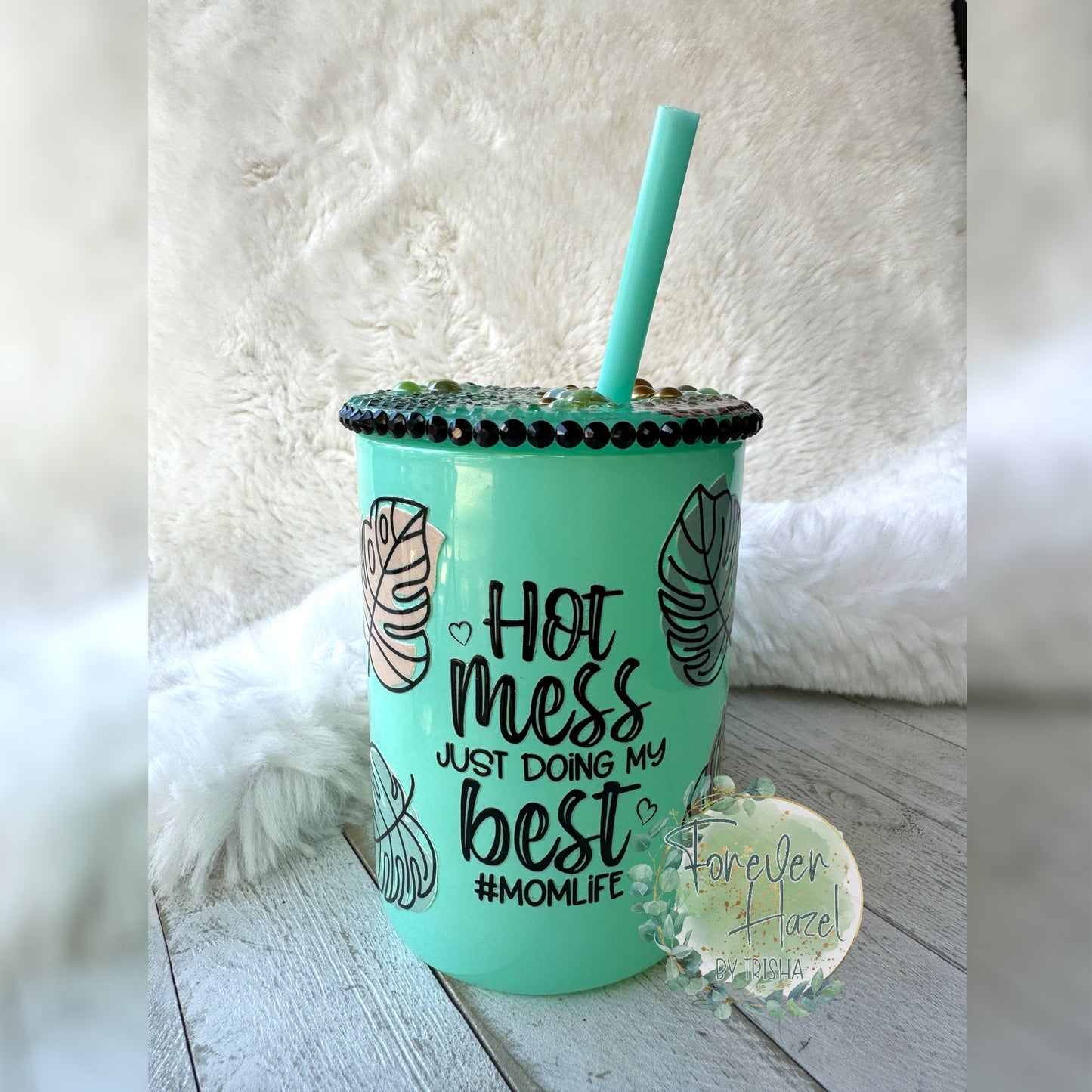 Hot Mess Doing My Best #Momlife Glass Mug
