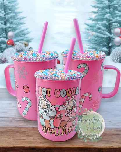 Hot Cocoa Weather Glass Mug