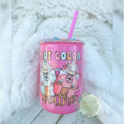 Hot Cocoa Weather Glass Mug