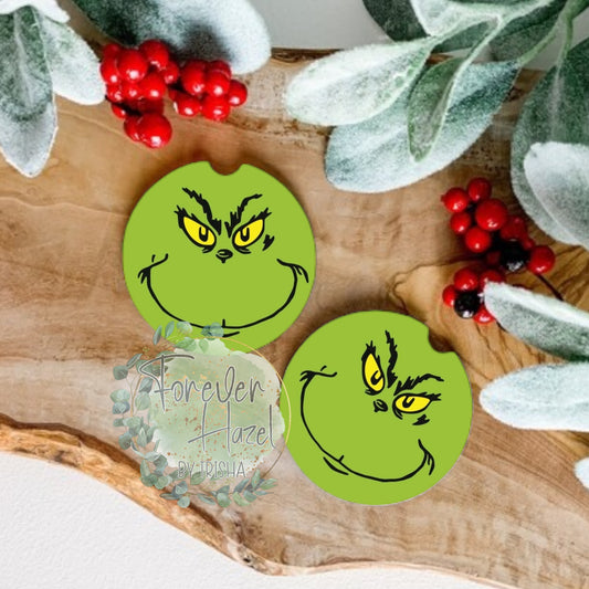 Grinch Car Coaster Set