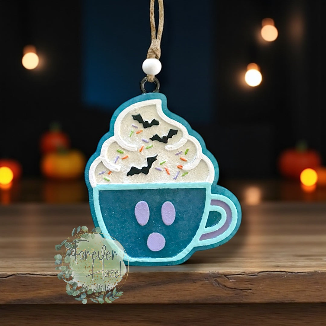 Spooky Mug Freshie | Halloween Aroma Bead Air Freshener