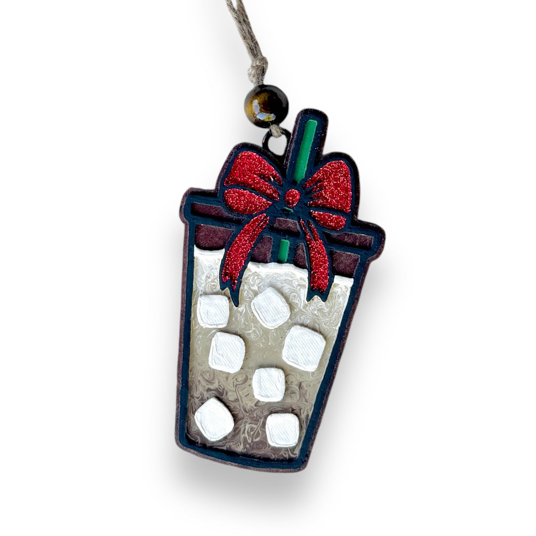 Christmas Iced Coffee Cup Freshie