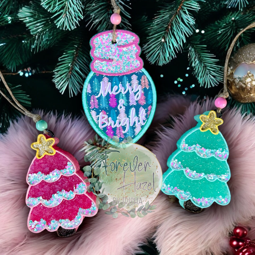 Pink Christmas Themed Freshie