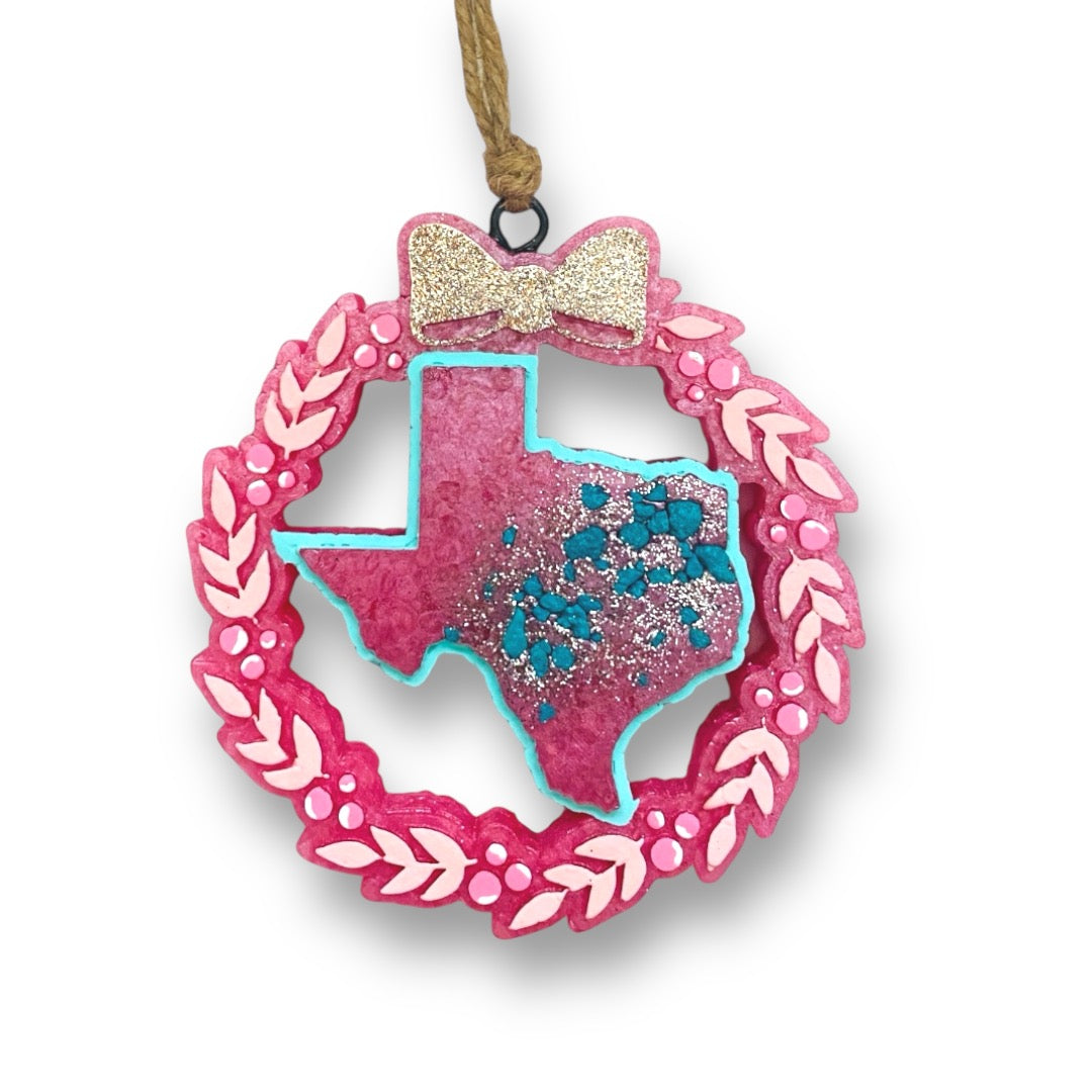 Pink Texas Wreath Freshie