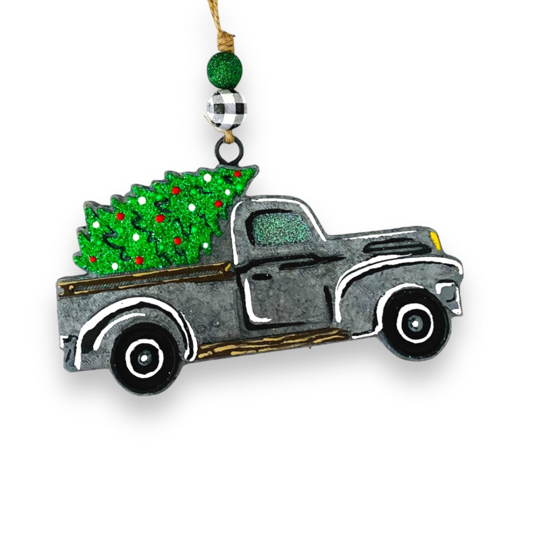 Silver Truck With Tree Freshie