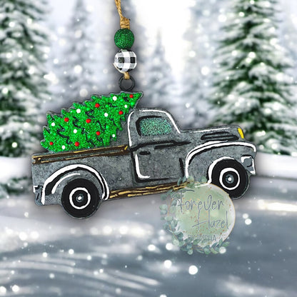 Silver Truck With Tree Freshie