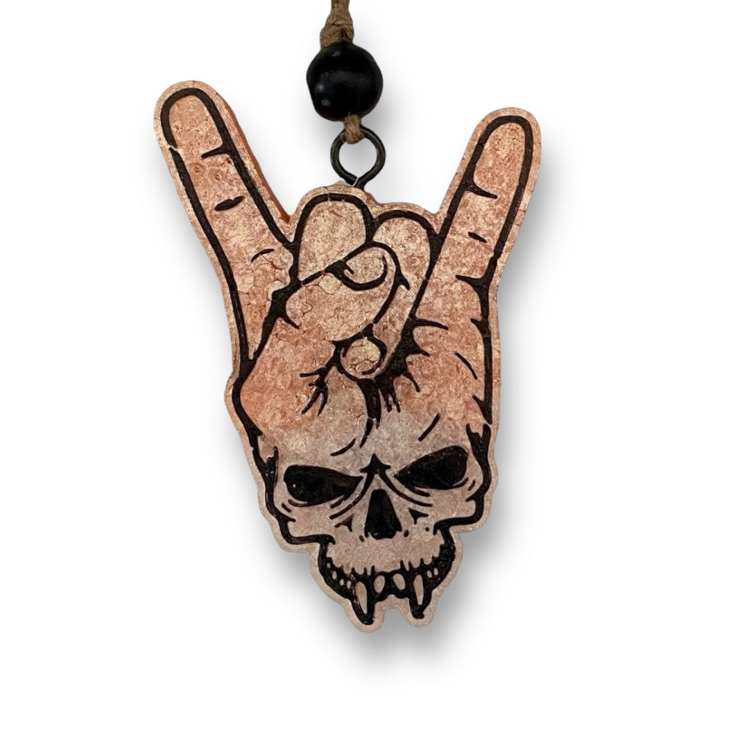 Rocker Hand With Skull Freshie