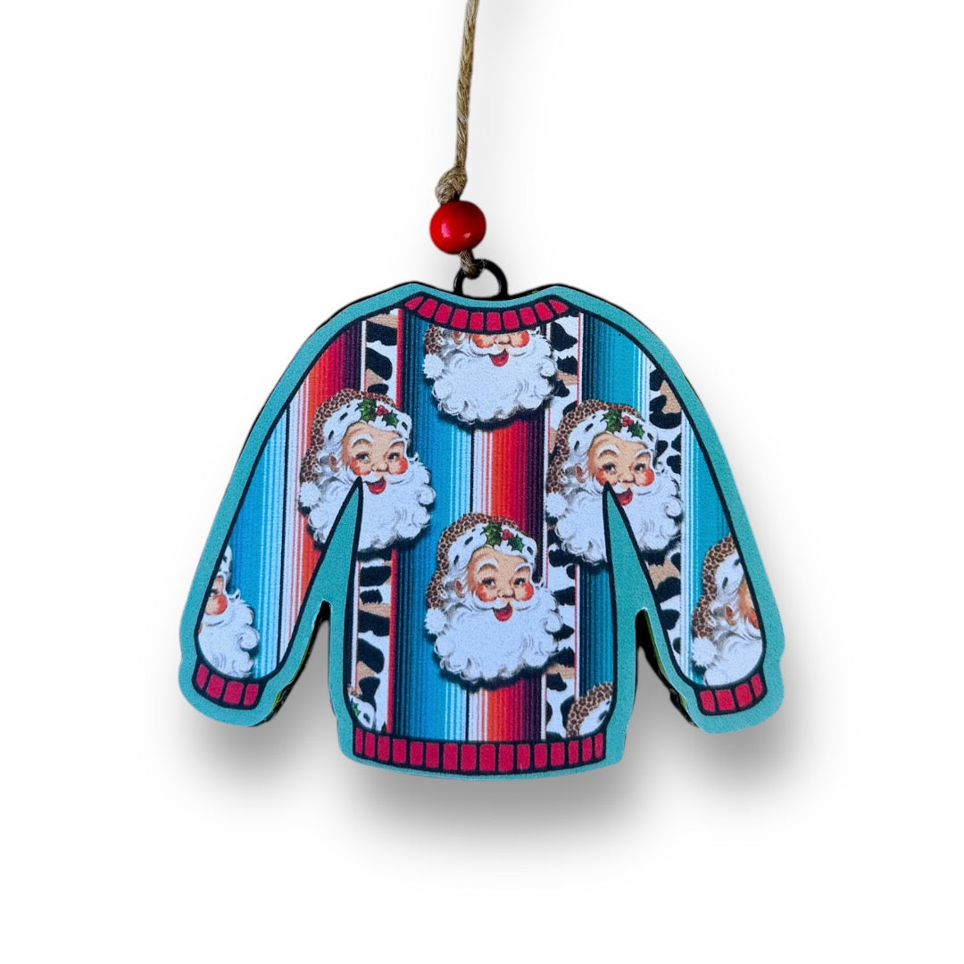 Cheetah, Serape and Santa Ugly Sweater Freshie