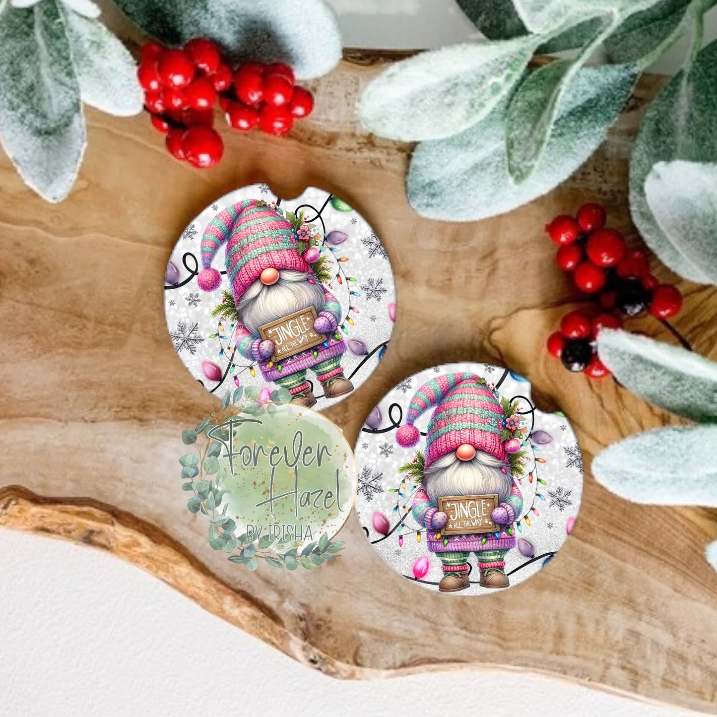 Jingle All The Way Gnome Coaster Set