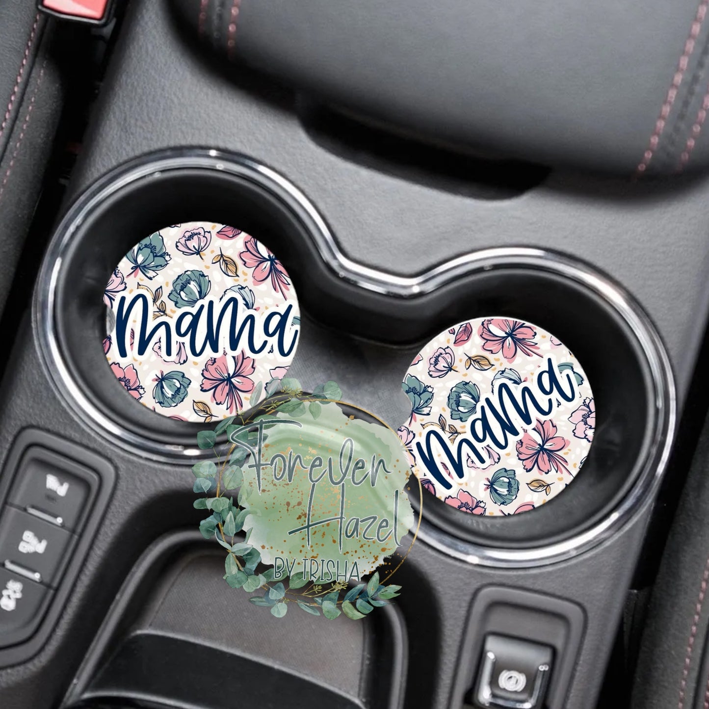 Floral Mama Car Coaster Set