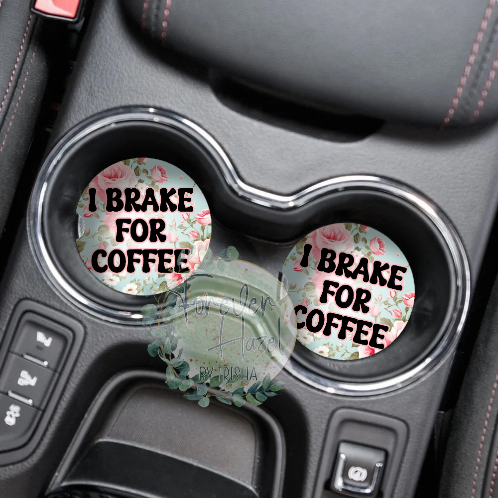 I Brake For Coffee Car Coaster Set