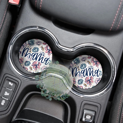 Floral Mama Car Coaster Set