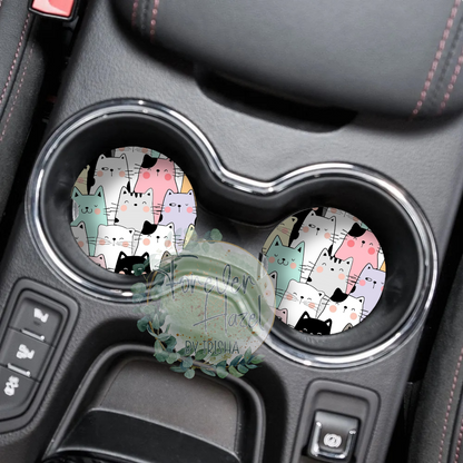 Kitty Cats Car Coaster Set