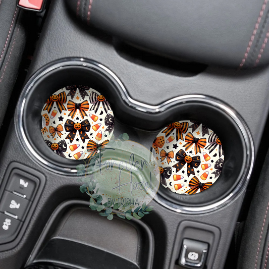 Spooky Bows Car Coaster Set
