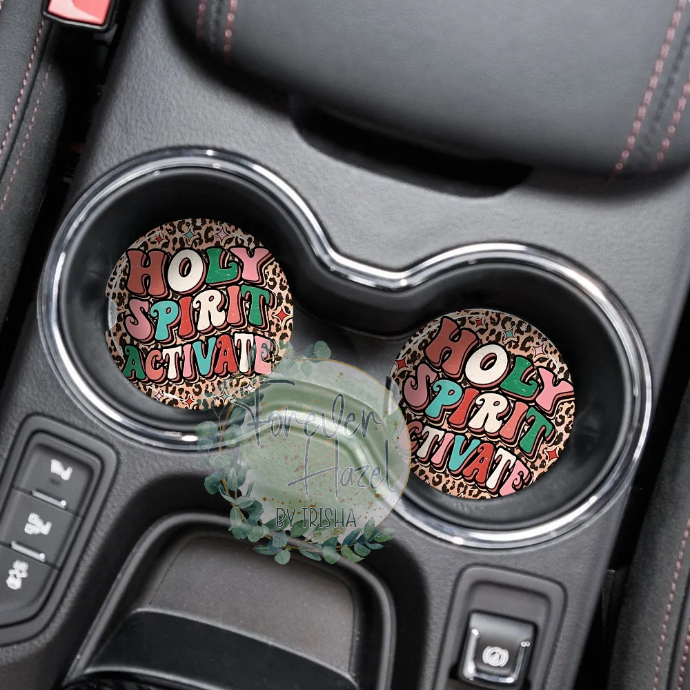 Holy Spirit Activate Car Coaster Set