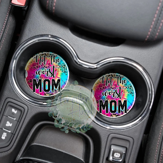 Not The Worst Mom Car Coaster Set