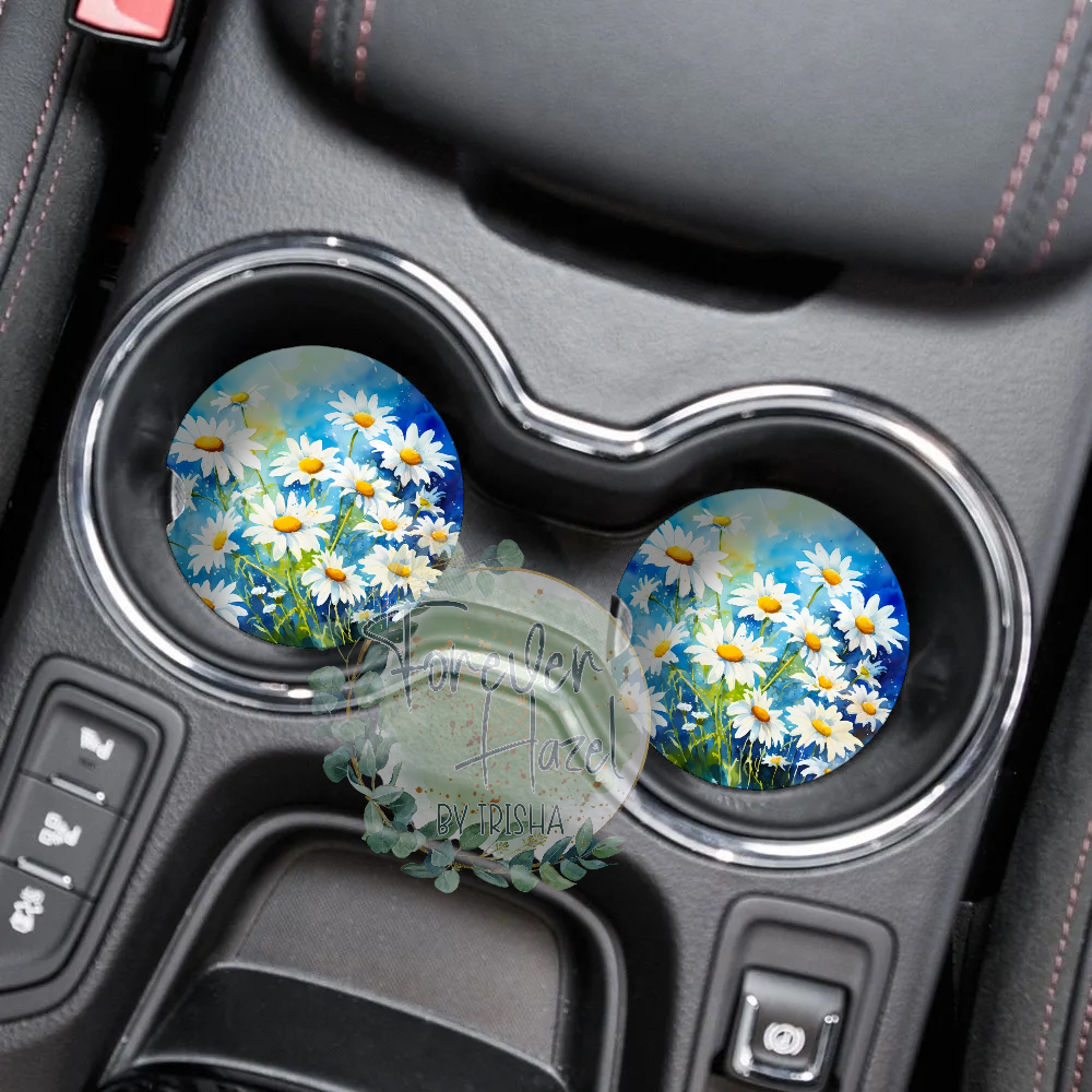 Daisies Car Coaster Set