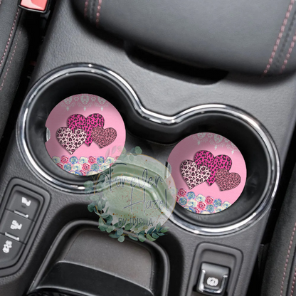 Three Hearts Car Coaster Set
