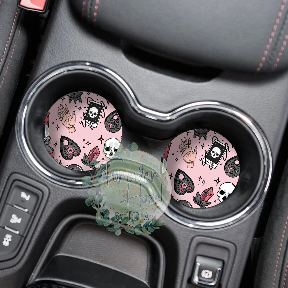 Witchy Things Car Coaster Set