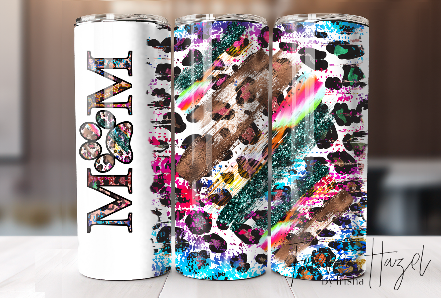 Rainbow Cheetah Fur Mom Tumbler