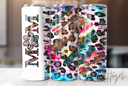 Rainbow Cheetah Fur Mom Tumbler