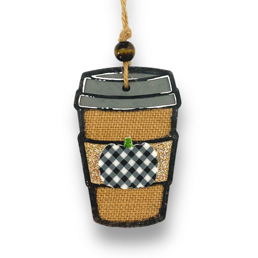 Burlap & Pumpkin Coffee Cup Freshie