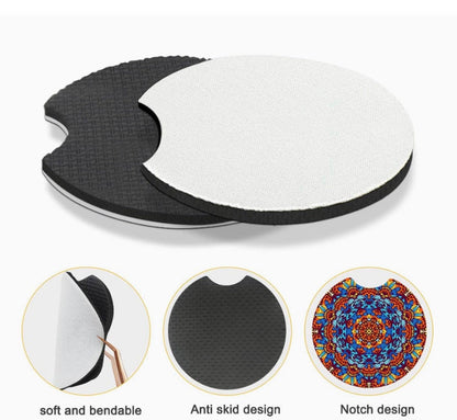 Zebra & Hearts Car Coaster Set