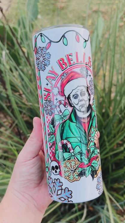 Slay Bells Ring Horror Christmas Tumbler