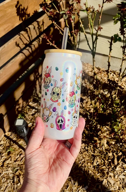 Easter Monsters 16oz Shimmer Glass Can