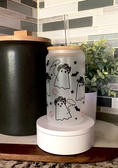 Cowboy Ghosts 16oz Frosted Glass Can
