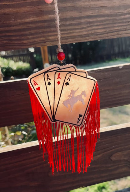 Bucking Bronco Ace Cards Freshie